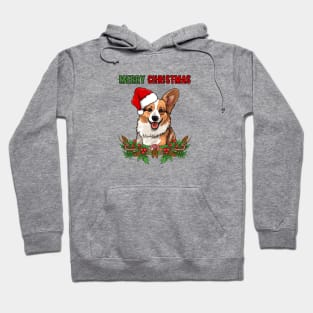 Merry Christmas Welsh Corgi Pembroke Santa Hoodie